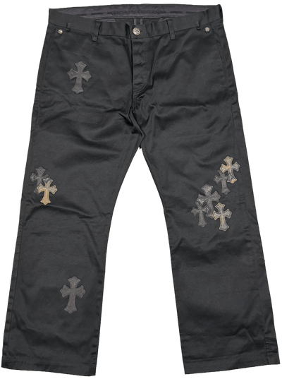 CHROME HEARTS 'BLACK CAMO' FLOODED CHINO PANTS