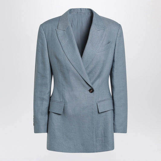 Brunello Cucinelli Avio Colored Linen Blendジャケット - Image 1