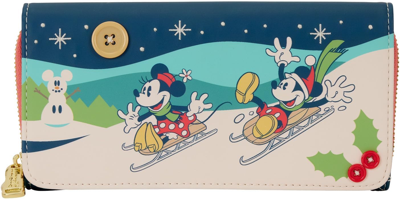 Loungefly Disney Mickey y Minnie Vacaciones Cartera con solapa