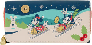 Loungefly Disney Mickey y Minnie Vacaciones Cartera con solapa