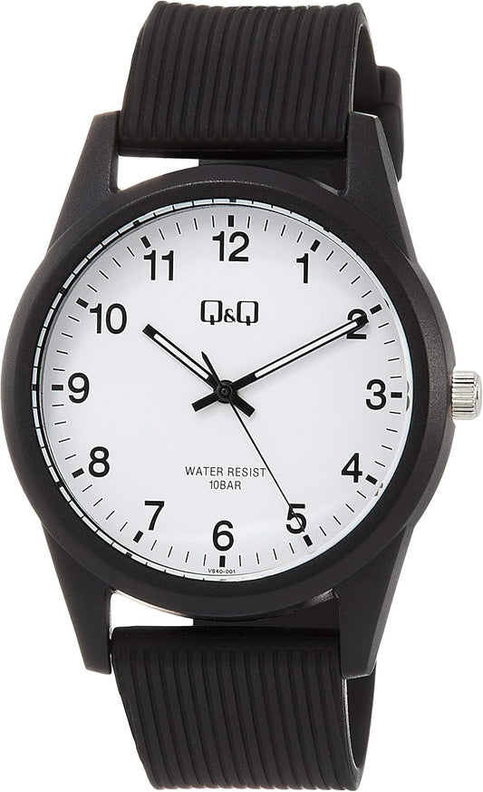 Citizen Q&Q Analog Wristwatch, Waterproof, Urethane Strap, VS40 and More, multicolor (black / white)