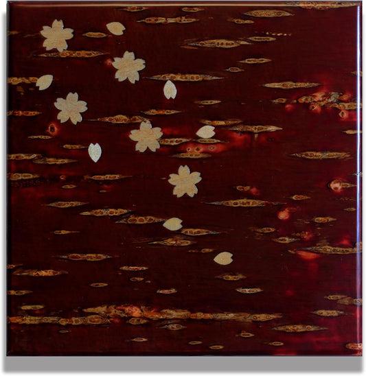 Sakura Leather Craft Birch Craft Wall Decor Cherry Blossom Pattern Interior Natural Materials Panel Art Traditional Crafts Japanese Modern