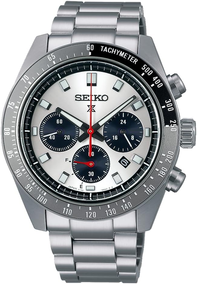 Seiko Watch Prospex SPEEDTIMER Solar Chronograph, Large, silver/white & black, Bracelet Type