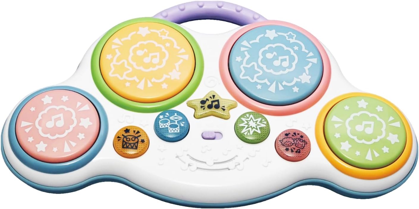 Toyroyal Pat and Play Baby Drum (Educational Toy/Sensory Development) Long-Lasting Baby Children Toy (Drum/Sound Toy), Carrying, Music, Melody Function