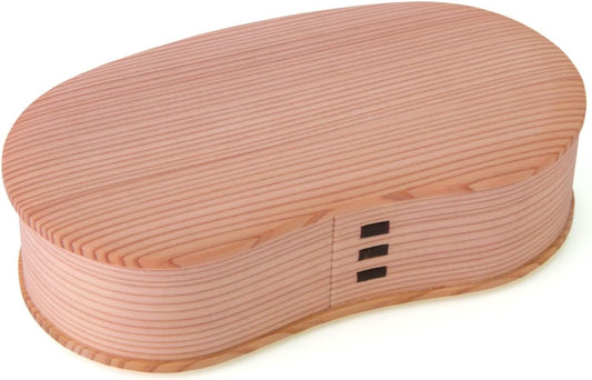 Odata Kousha 2531 Akita Cedar "Bent Wappa" Bento Box, Single Tier, Diameter Approx. 6.7 x Height 1.8 inches (17 x 4.5 cm), Capacity Approx. 13.2 fl oz (390 ml), Magewaba, Made in Japan