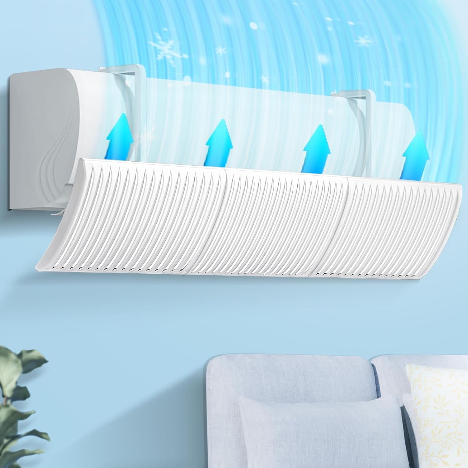 Air Conditioner Wind Shield Cover, Compatible with Heating, Drying, Saving on Heating Costs, General Use on Air Conditioning Louver, Protection Against Direct Wind, 180° Wind Direction