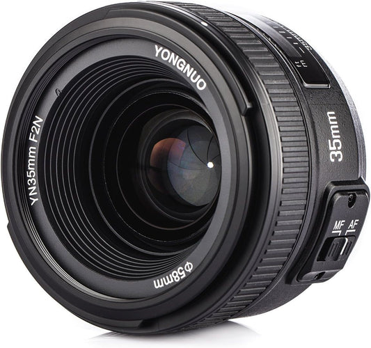 YONGNUO Nikon YN35mm F2N Monofocal Lens Nikon F-Mount Full Size Wide Angle Standard Lens D5 Series, D4 Series, D850, D810 Series, D800 Series, D750 Series, D700, D610, D600, D500, D300 Series, D7500,