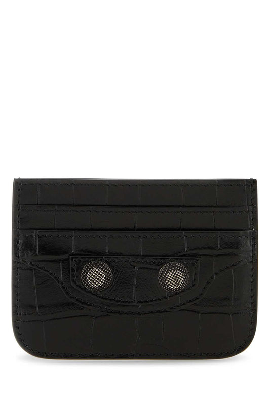 Balenciaga Black Leather Le Cagoleカードホルダー - Image 1