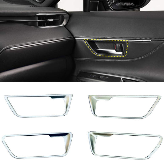 [Deesse] Toyota Harrier 80 Series 2020.06-2023 Stainless Steel Inner Door Handle Garnish Door Handle Cover Frame Interior Custom Parts Door Knob Accessories 4P (Matte Silver)