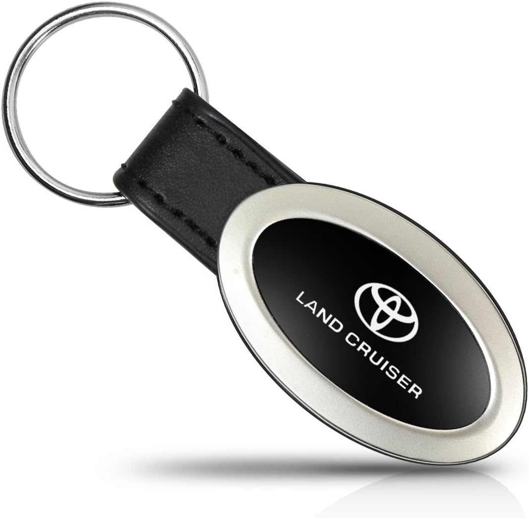 Toyota Land Cruiser 楕円形 メタル＆レザー キーホルダー