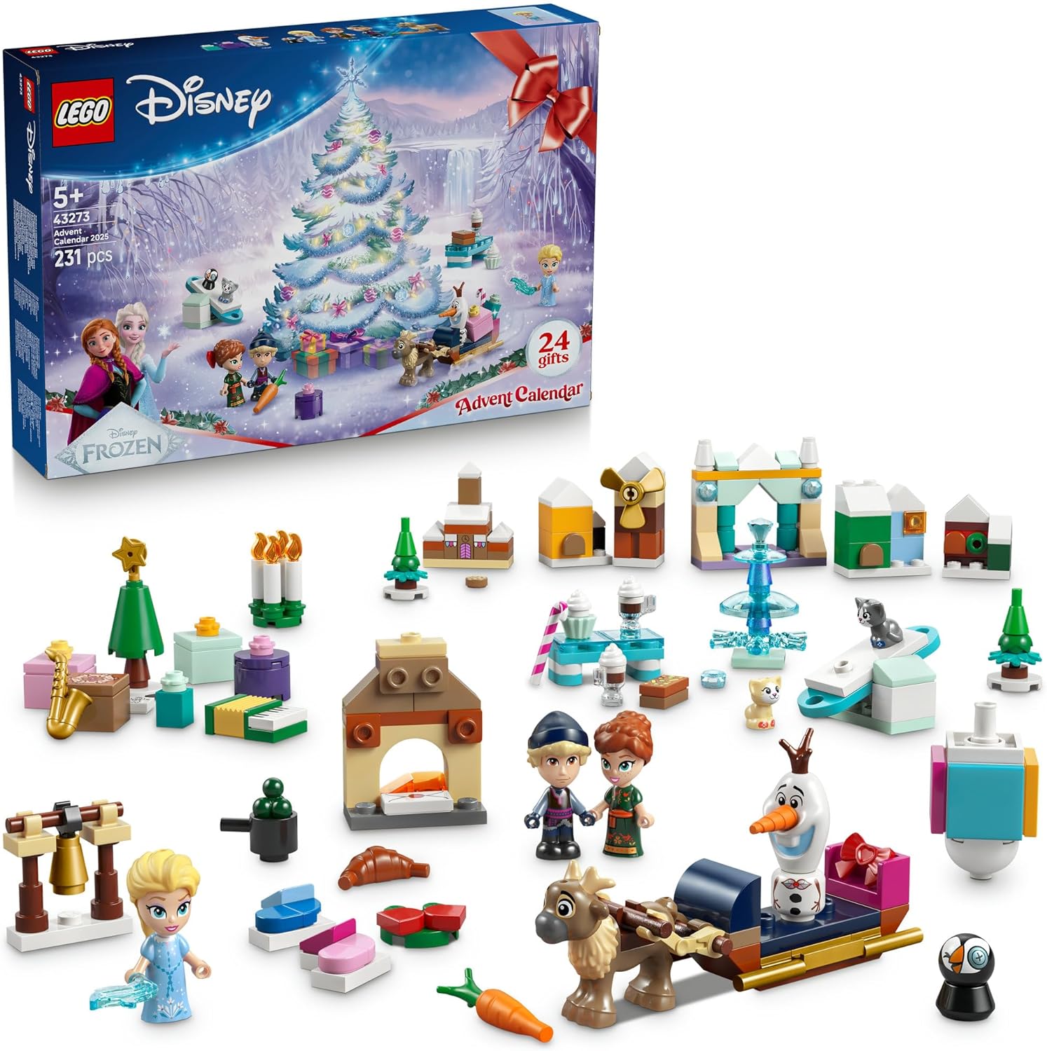 LEGO Disney Princess | Disney Frozen Advent Calendar 2025 Toy, Educational, Birthday Present, Blocks, For Boys and Girls, Children, Ages 5, 6, 7, 8, Christmas Gift, Disney Merchandise 43273