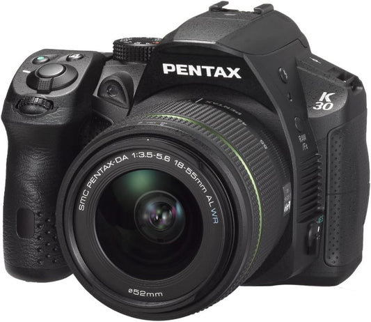 Pentax K-30 lens kit black w DA 18-55WR Weather-Sealed 16 MP CMOS Digital SLR with DA 18-55mm and 3-Inch LCD Screen (OLD MODEL) by Pentax