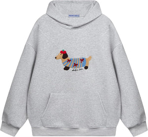 Aelfric Eden sudadera con capucha de perro de dibujos animados para parejas, sudadera con capucha de manga larga, sudaderas holgadas 2025