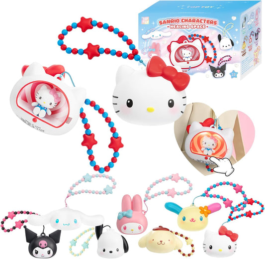 TOP TOY Sanrio "Healing Space" Series [1 Piece] Gacha Blind Box Figure Soft Vinyl PVC Premium Toy Birthday Present Kurumi Cinnamon Roll Hello Kitty Pom Pom Plum My Melody Pochacco Character Collector