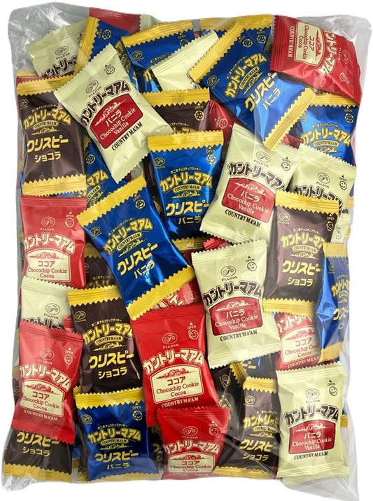 Country Maam, 4 Types, 108 Bags, 2.4 lbs (1.1 kg), Vanilla & Cocoa, 2 Types, Crispy, Vanilla & Chocolat, Beautifully Bagged, Big Share Pack, Party Gift, Snack, Surprise