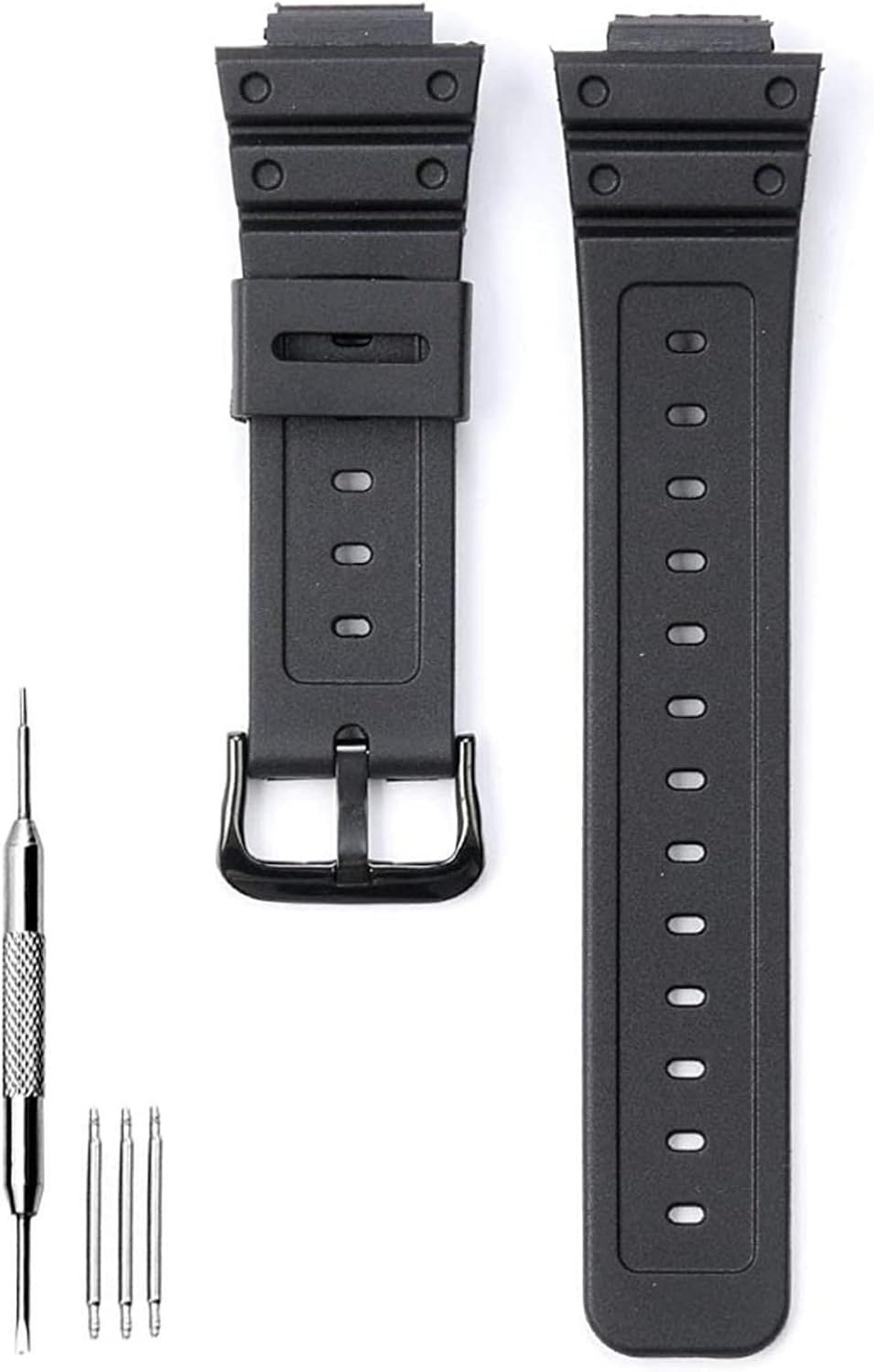 [smine] G-shock G-Shock Belt Replacement Band with Dedicated Tools and Spring Bars DW-5600 DW-6900 G-5600 DW-5000-1JF DW-5700-1JF G-5600RB-1JF G-5700RB-1JF G-5700-1JF G-5700-1JF 10512401 Compatible