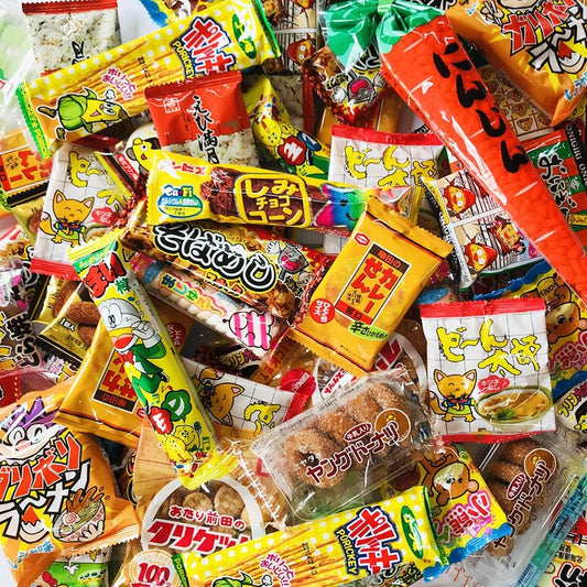 Japanese Snacks Assorted, 250 Piece Set, 250 Piece Set, Approximately 25 Types of Popular Dagashi Sweets, A Great Value Set Filled with Approximately 250 Pieces!