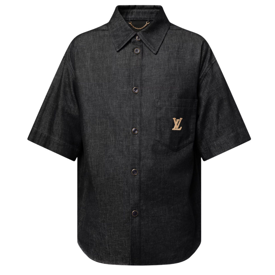 LOUIS VUITTON 'BLACK CHAMBRAY' BUTTON UP SHIRT