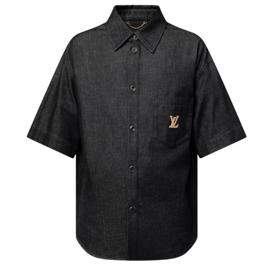 LOUIS VUITTON 'BLACK CHAMBRAY' BUTTON UP SHIRT