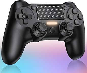 P4 コントローラー ワイヤレスコントローラー 無線 Bluetooth接続 1000mAh 遅延なし 二重振動 ジャイロセンサー機能 重力感応 高耐久ボタン ゲームパット ヘッドフォンジャック付き P4/P3/PC対応 日本語取扱説明書 (Black)