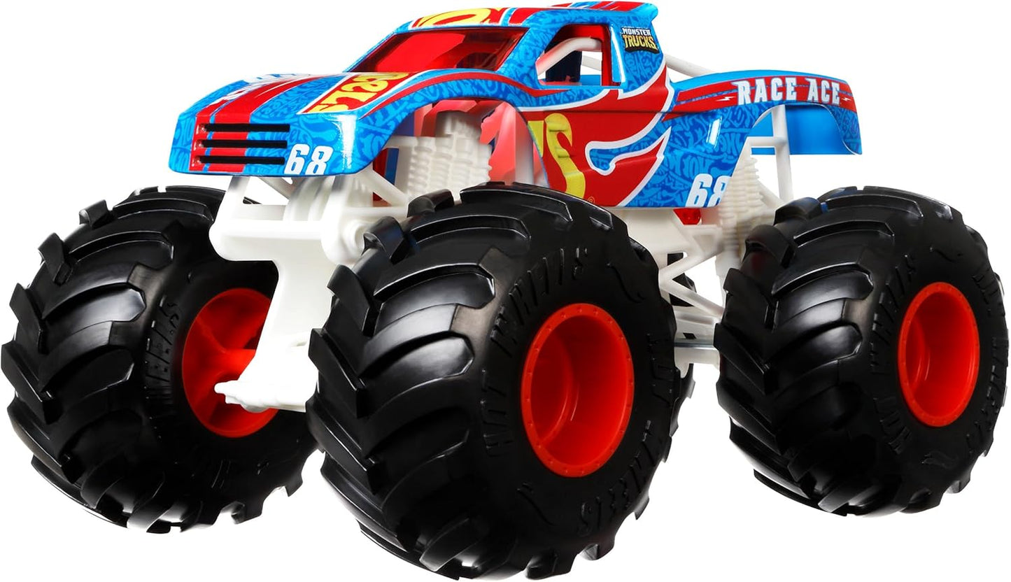 Hot Wheels Big Size Monster Truck Race Ace Mini Car 1:24 Toy Vehicle, Ages 3 and Up GTJ37