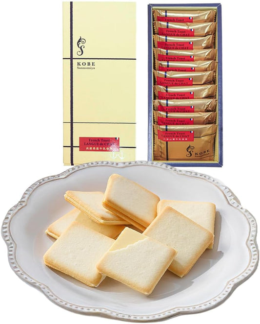 Kondi Tri Kobe Langdosha French Toast, Pack of 10, Father's Day, Summer Gift, Kobe Souvenir, Popular, Cookies, Individually Wrapped, Kobe Souvenir, Gift, Present, Candy [Light Crispy Maple Scented]