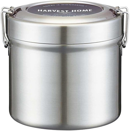 Skater Thermal Lunch Box, Bowl-shaped, 28.5 fl oz (840 ml), Large Capacity, Men's, 2-Tier, Stainless Steel, Lunch Jar, Heat & Cold Retention, Vacuum Insulated Structure, Basic STLB2AG-A