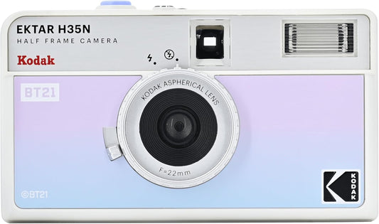 KODAK EKTAR H35N Half-Frame Film Camera, 35mm, Reusable, Focus-free, Valve Function, Built-in Star Filter, Coated Improved Lens (Single Item, BT21 Edition)