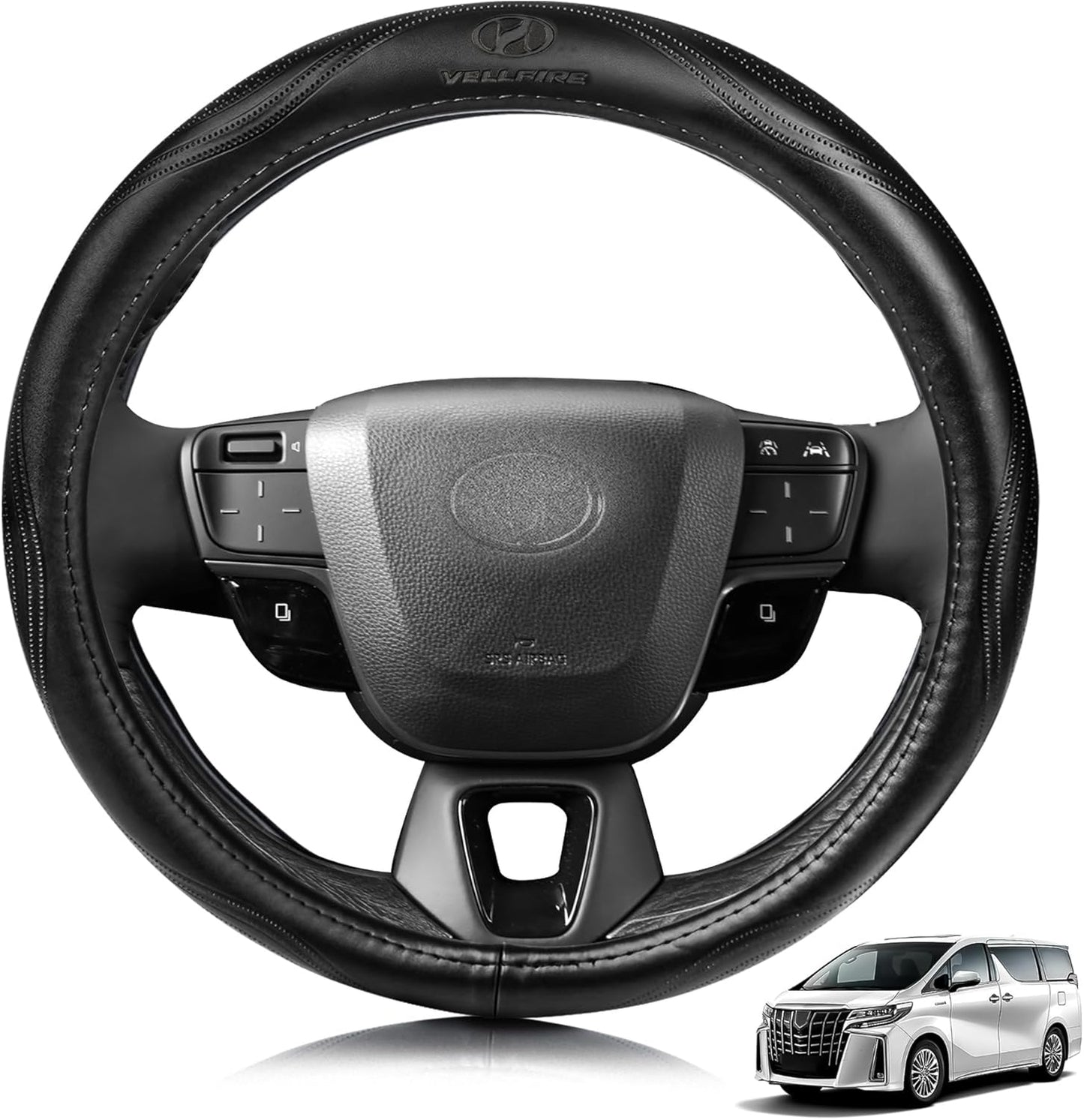 Vellfire 20 Series 30 Series 40 Series Steering Wheel Cover, High Quality Genuine Leather, Steering Cover, Stylish Design, Moisture Permeable, Abrasion Resistant, Waterproof, Stain