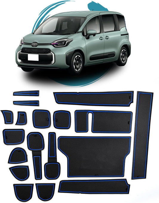 ruiya Improved 2022 Toyota New Sienta, 3rd Generation Rubber Mat, Door Pocket, Mat, Interior Rubber Mat, Anti-Slip Sheet, Accessories, Pocket Mat, Scratch Prevention, Noise Reduction, 18 Pieces,