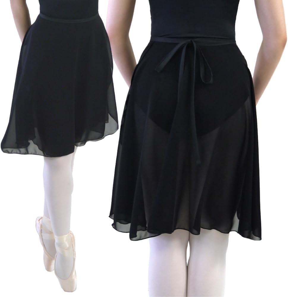 Sayori Ballet Skirt, Adult, Long Length, Ballet Wrap Skirt, Character Skirt, Ribbon String, Made in Japan, Chiffon Skat, Ballet Supplies, Dance Skirt, Wrap Skirt