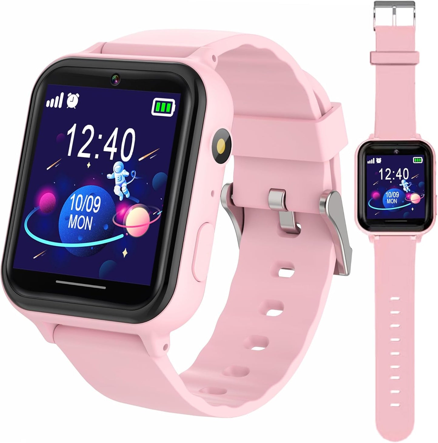 PTHTECHUS® Children's Wristwatch, Smart Watch for Kids, Selfie Camera, Photo, Games, Music Playing, Cute Alarm Clock, Alarm, Pedometer, Calories, Recording, Children's Day, Kindergarten, School