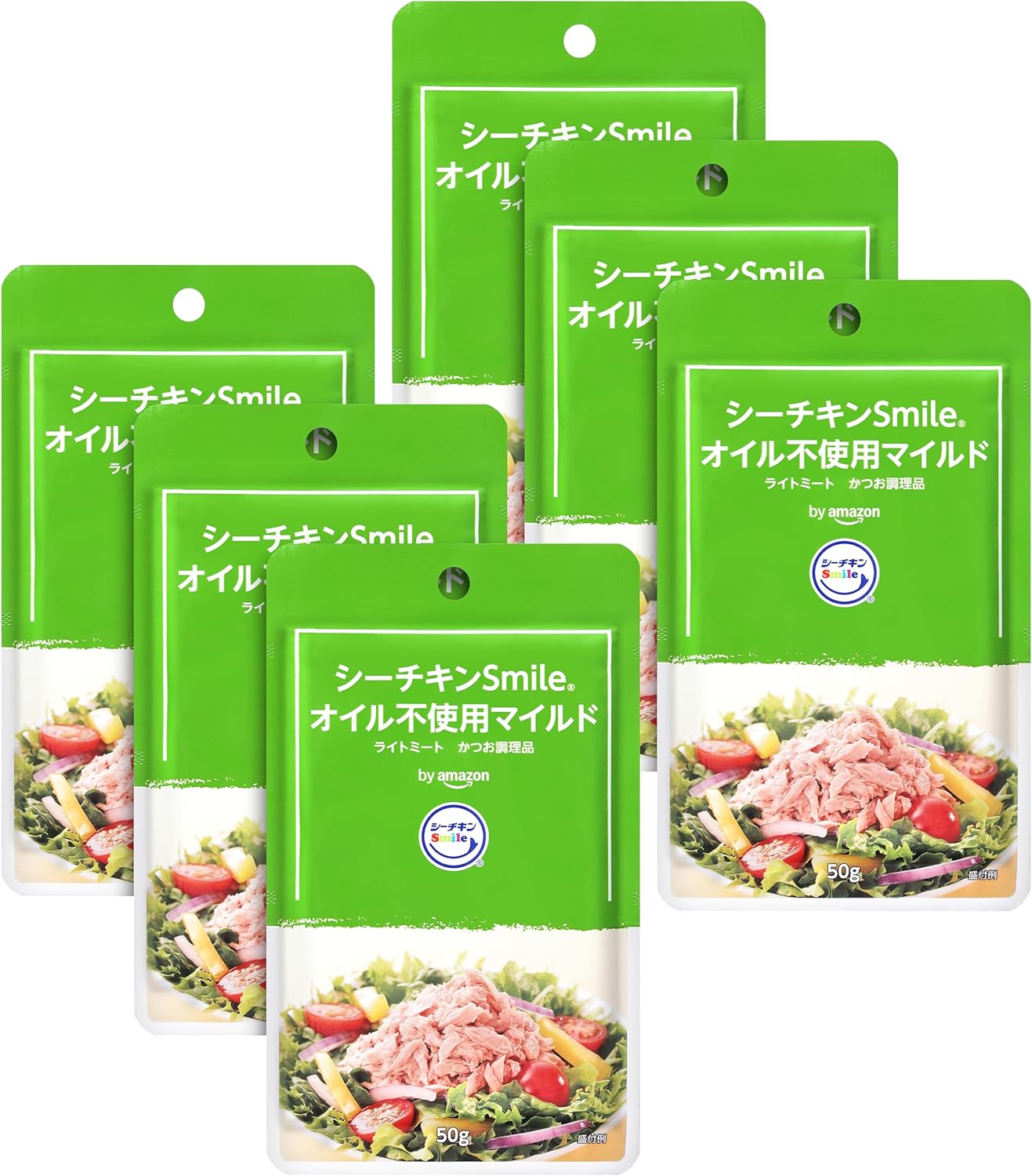 by Tuna Smile Flakes, No Oil, Mild, 1.8 oz (50 g) x 6 Pieces