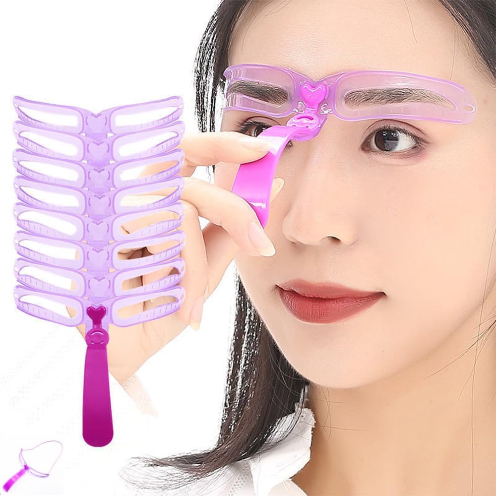 DREAMERS Eyebrow Template, Eyebrow Shape, Eyebrow Makeup Tool, Beautiful Eyebrows, Symmetrical, Easy, Clean, Makeup Tool, Beginners, Unisex, DIY Eyebrow Beauty Tool (8 Types of Templates)