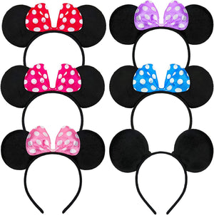 6 x Mouse Headband, Mouse Ear Headband, for Masquerade, Birthday Party, Party, Cartoon Club (6 Colours)
