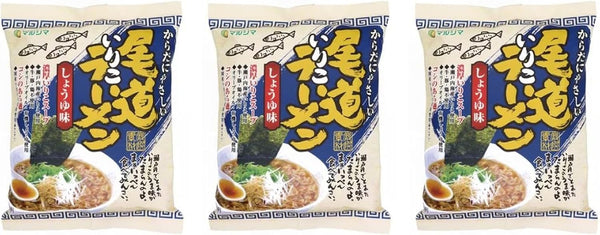 尾道いりこラーメン しょうゆ味 1袋 純正食品マ ルシマ×3個 拉麺 袋麺 インスタント お土産 ご当地 広島