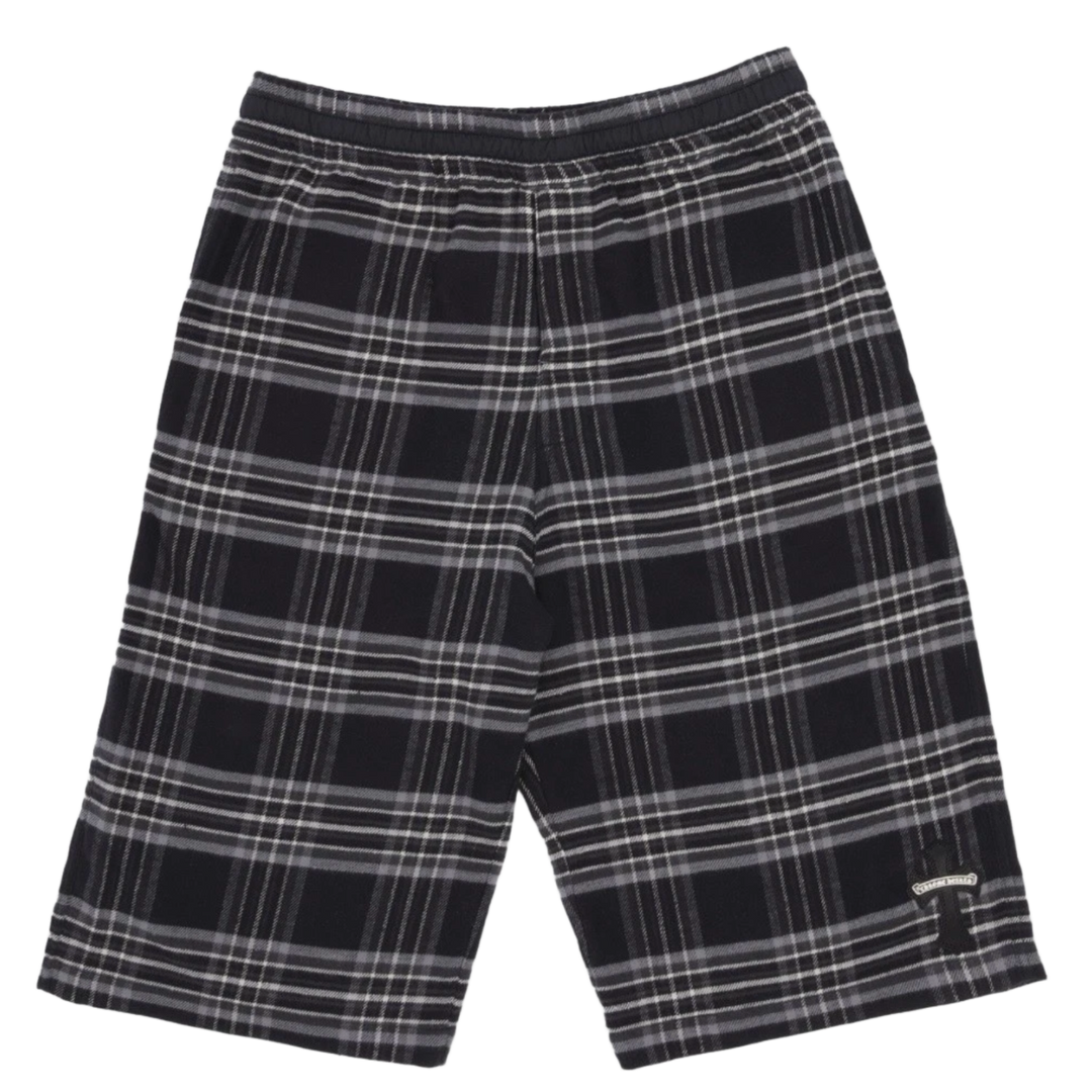 CHROME HEARTS 'PLAID' AFTER SCHOOL CROSS PATCH SHORTS