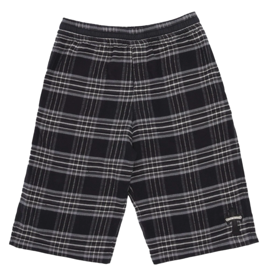 CHROME HEARTS 'PLAID' AFTER SCHOOL CROSS PATCH SHORTS
