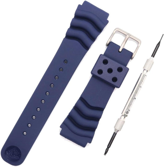 Seiko RS04K22NY1 Band Belt, 0.9 inches (22 mm), Urethane, Genuine Divers Replacement, Navy, Spring Bar Remover, Simple Instruction Manual Included
