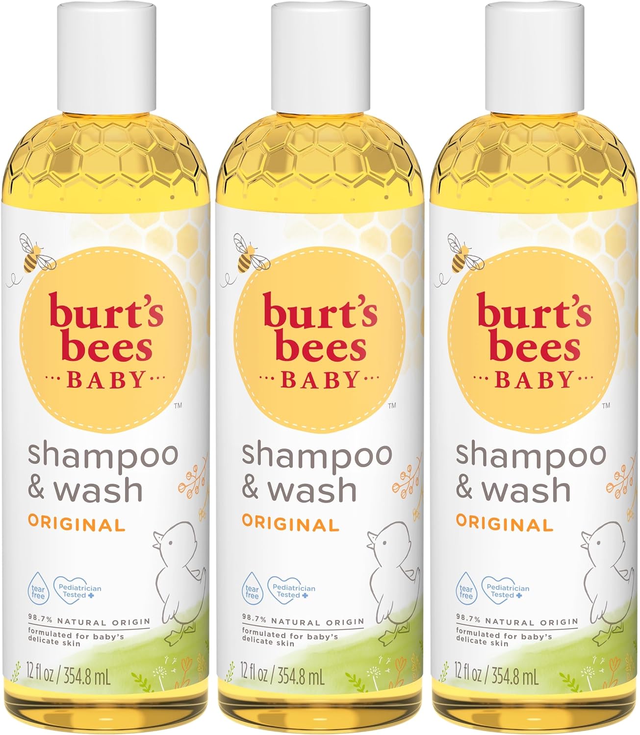 Champú de Burt's Bees botellas de 12 onzas, paquete de 3, paquete de de 3, Amarillo, 3, 3