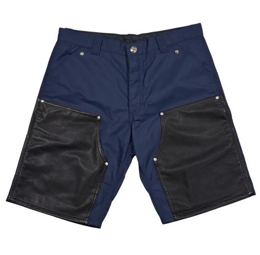 CHROME HEARTS 'NAVY' DOUBLE KNEE NYLON SHORTS