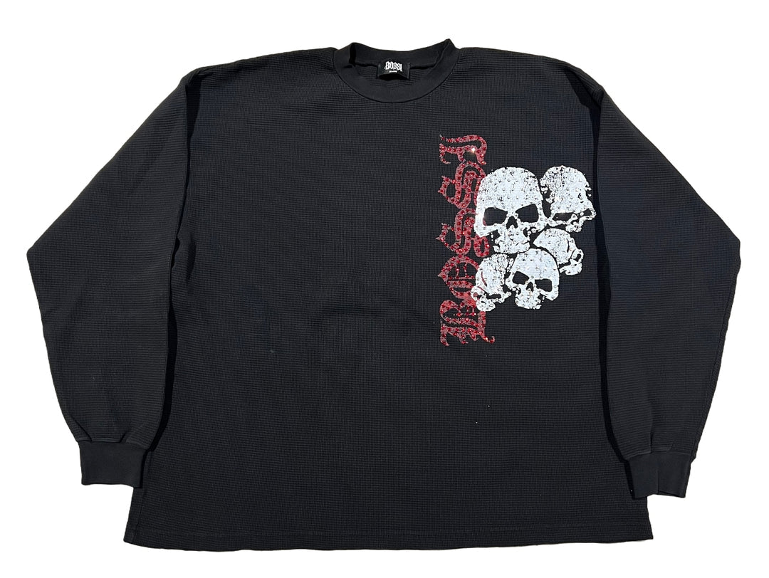 BOSSI 'RED LOGO AND SKULLS' BLACK THERMAL LONGSLEEVE