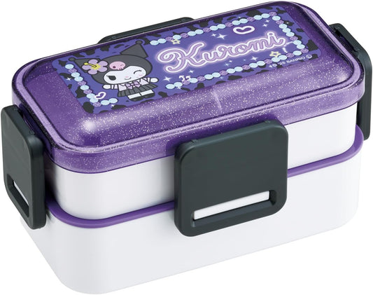 Skater (Skater) Bento Box, Fluffy Serving Lunch Box, 2-Tier, 20.3 fl oz (600 ml), Dishwasher Safe, Microwave Safe, Made in Japan, Sanrio, Kuromi, School, PFLW4-A