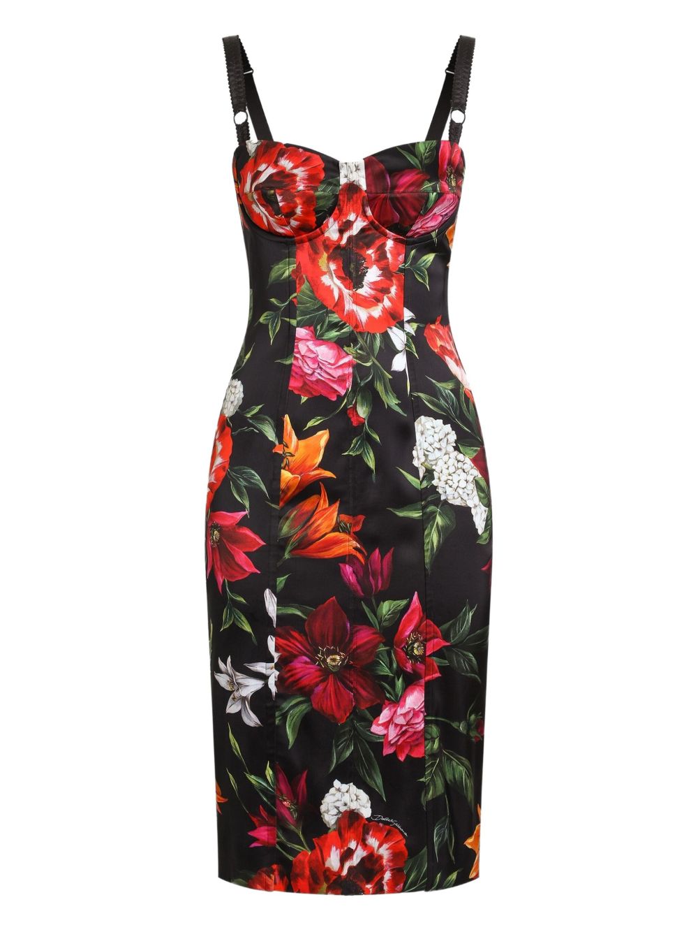 Dolce  Gabbana ドルチェ＆ガッバーナサテンプリントドレス - Image 1