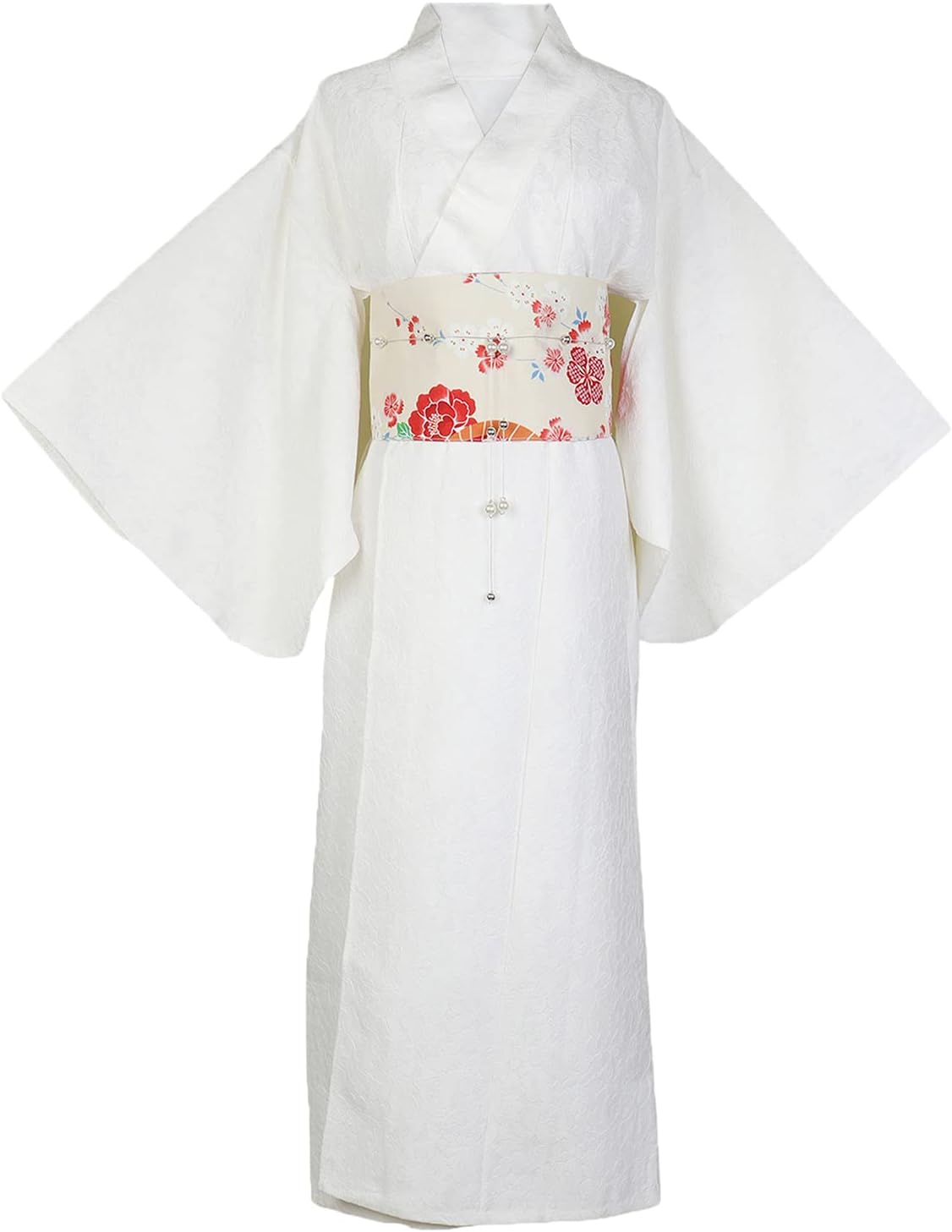 Long Sleeve Kimono Lace, White, Wedding, Graduation Ceremony, Improved Kimono, Spring & Autumn, Kimono, Photography, Washable Kimono, Coming-of-Age Ceremony