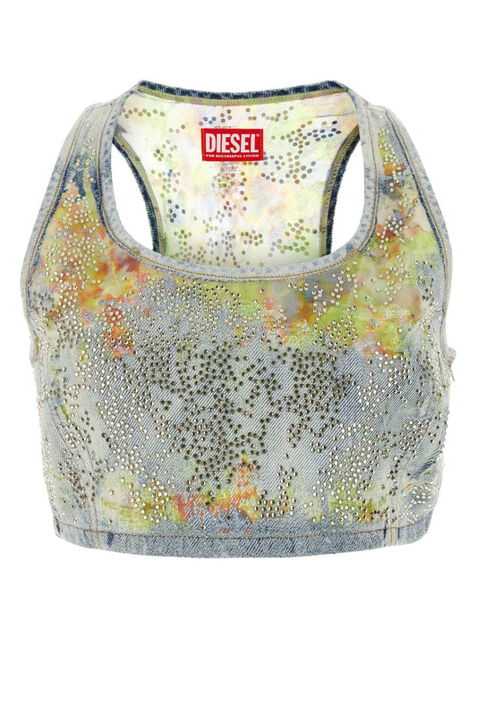 Diesel ディーゼル装飾Denim De Detp Fse Crop Top - Image 1