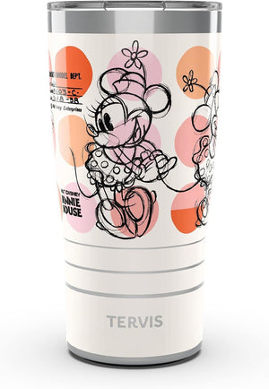 Tervis Traveler - Vaso aislado de triple pared de Disney Minnie Mouse Melody mantiene las bebidas frías y calientes, 20 onzas, acero inoxidable