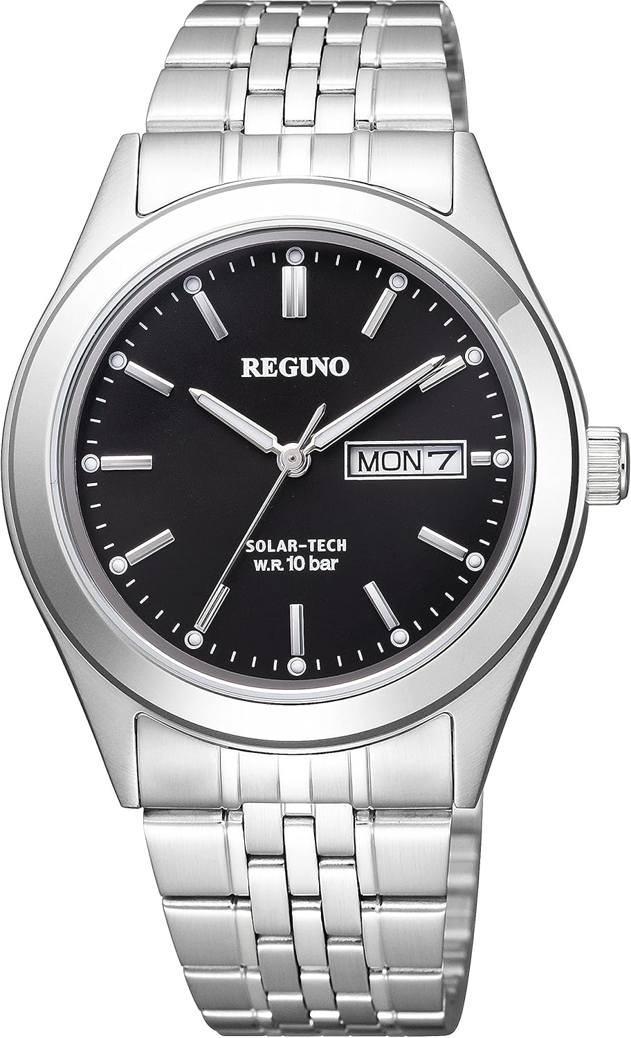 Citizen KM1-113-51 Legno Ring Solar Watch, Silver, Dial color - black, watch