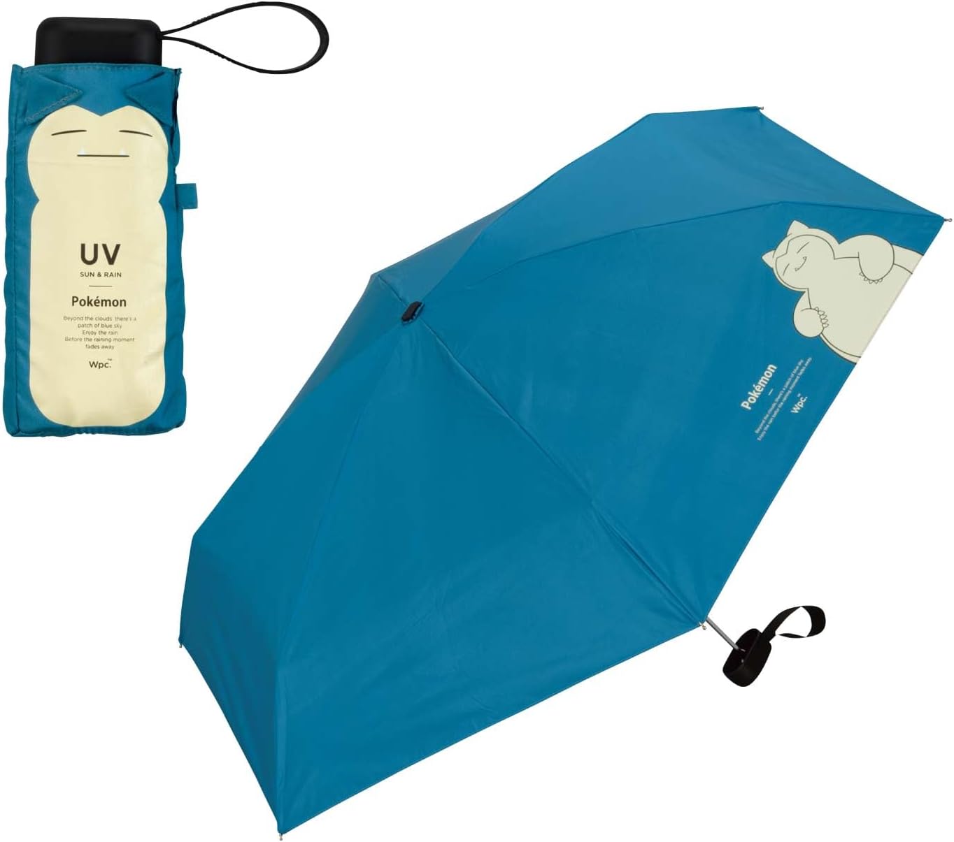 2025 Wpc. Pokemon Adventure Partner Mini Folding Umbrella, Celestial Blue (Kabito), 100% Light Blocking/100% UV Cut/UPF50+/Heat Shield/For Both Sunny and Rainy Weather, Lightweight, Compact, Men's and