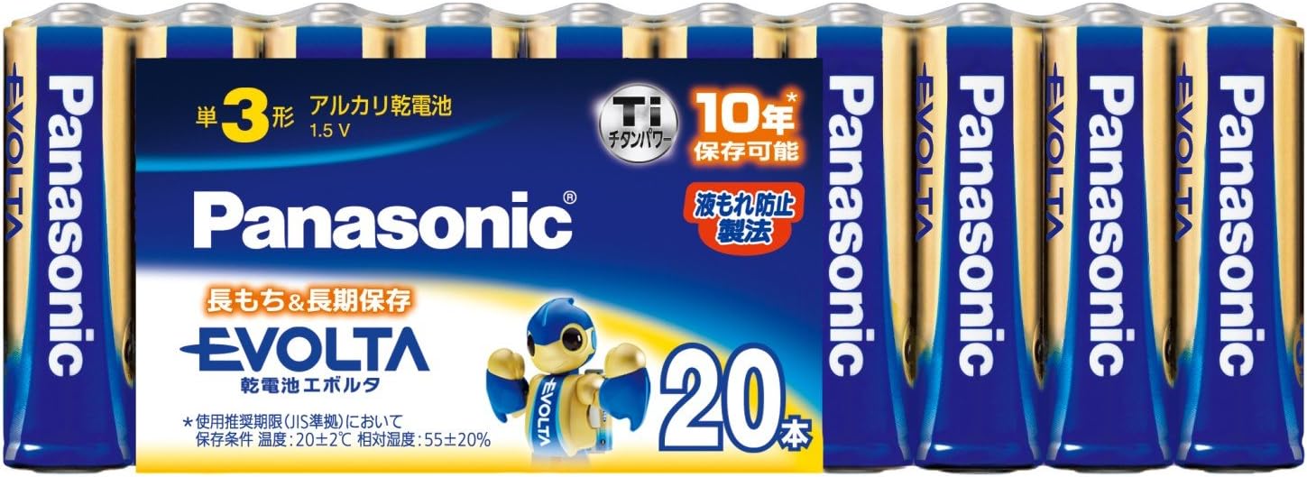 Panasonic Evolta LR6EJ/20SW AA Alkaline Batteries, Pack of 20